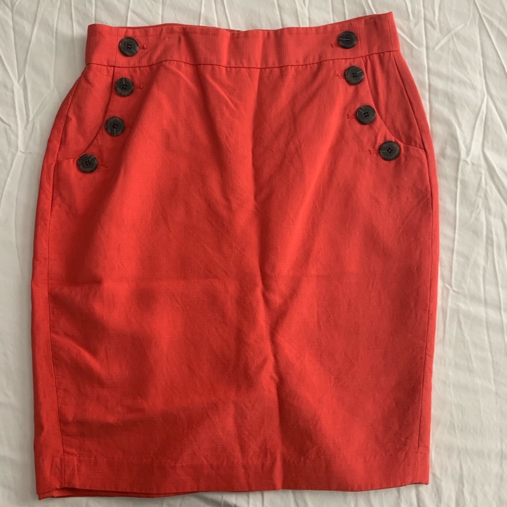 Bold Pink Linen Loft Skirt